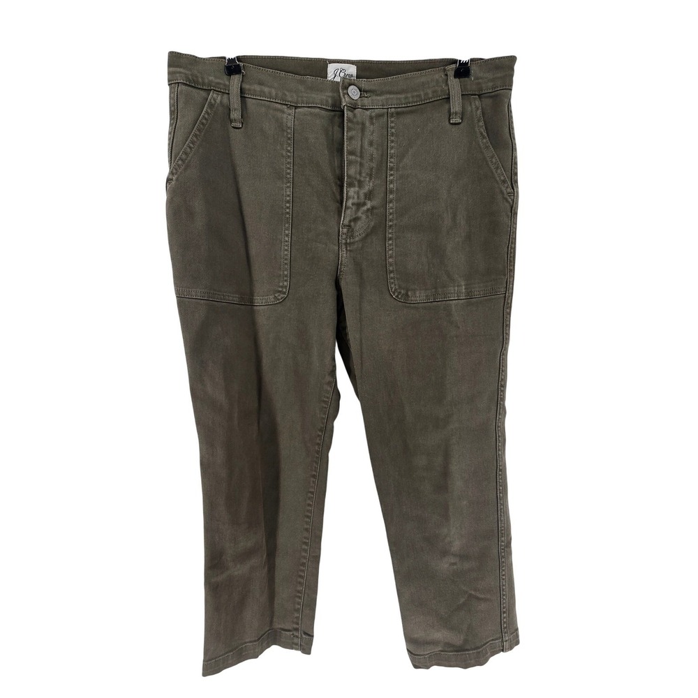 J.Crew Pants Womens 30P Olive Green Straight Leg Crop Utility Patch Pocket